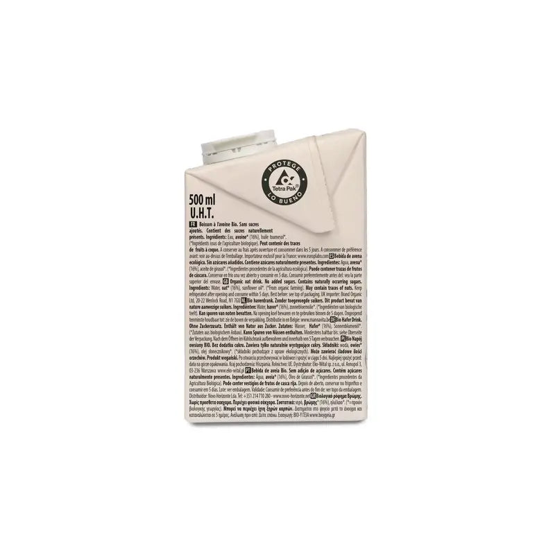 Ecomil Aveia Sem Açúcares Adicionados Bio , 500 ml