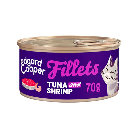 Edgard & Cooper Wet Cat Food 24x70g Sem Grãos Filetes de Atum e Camarão