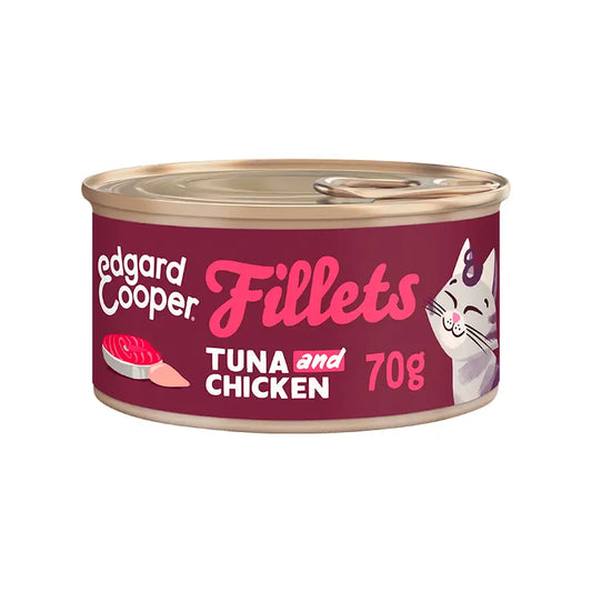 Edgard & Cooper Wet Cat Food 24x70g Filetes de atum sem cereais