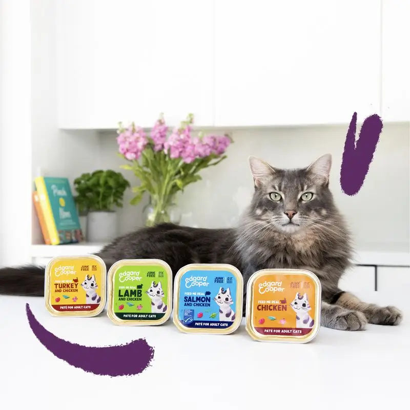 Edgar & Cooper Comida Húmeda Para Gatos 16x85g Adult Cordero Y Pollo De Corral, Arándanos, Salvia Y Valeriana