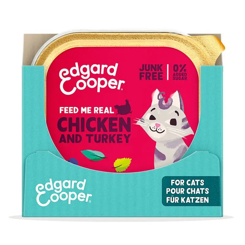 Edgar & Cooper Comida Húmeda Para Gatos 16x85g Senior Pollo De Corral Y Pavo De Corral, Arándanos, Hojas De Ortiga Y Salvia