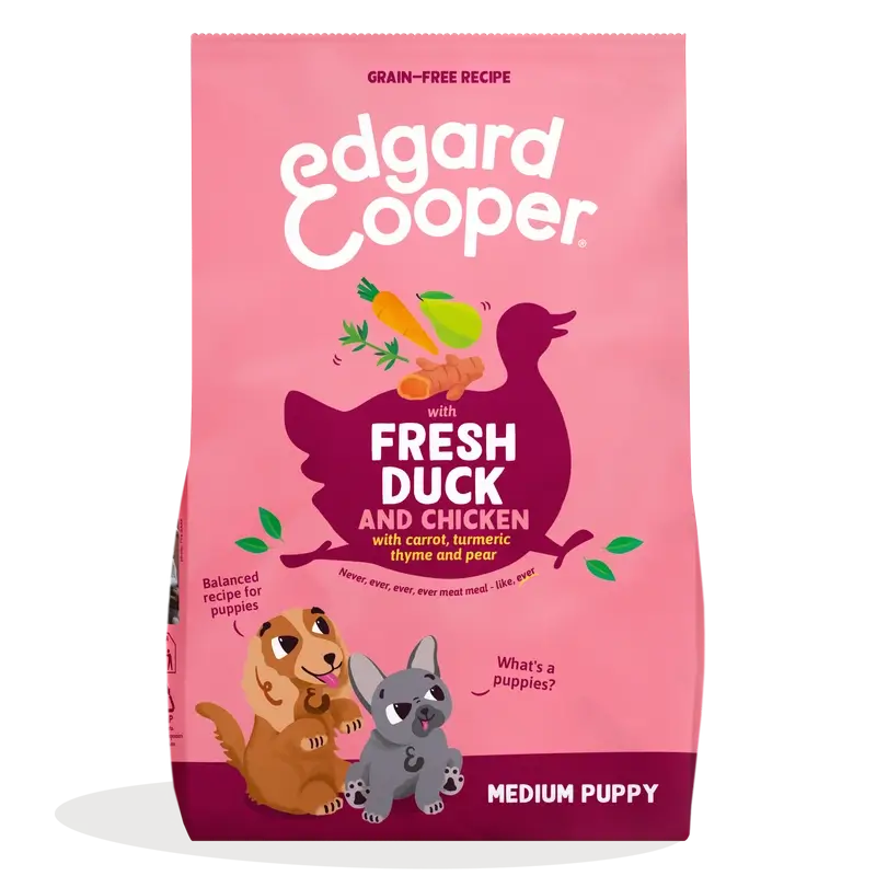 Edgard & Cooper Alimento médio para cachorros com pato fresco e frango , 2,5 kg