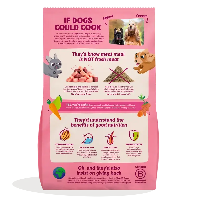 Edgard & Cooper Alimento médio para cachorros com pato fresco e frango , 2,5 kg