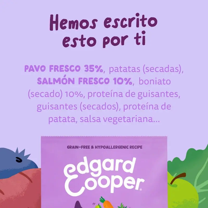 Edgard & Cooper Alimento médio para cachorros com salmão fresco e peru , 2,5 kg