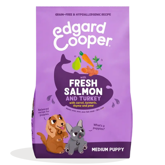 Edgard & Cooper Alimento médio para cachorros com salmão fresco e peru , 7 kg