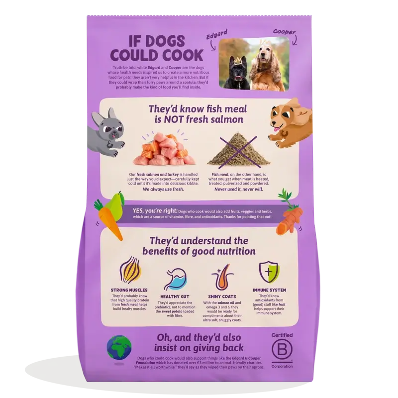 Edgard & Cooper Alimento médio para cachorros com salmão fresco e peru , 7 kg