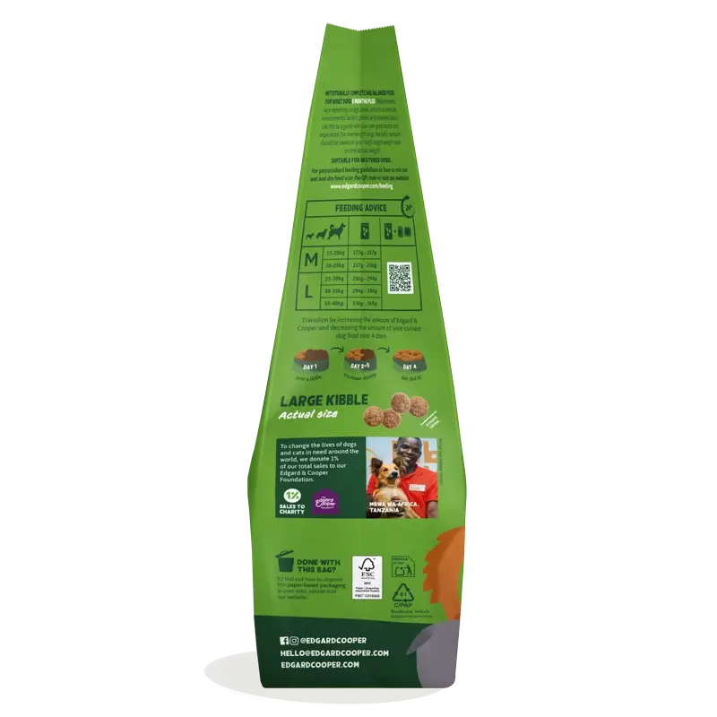 Edgard & Cooper Ração para Cães Adultos de Grande Porte com Borrego Fresco, 12 kg