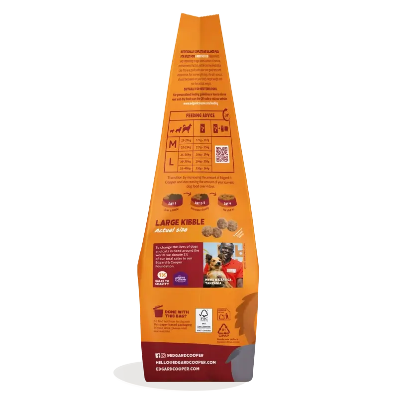 Edgard & Cooper Para Cães Adultos Grandes Com Frango Fresco , 12 kg