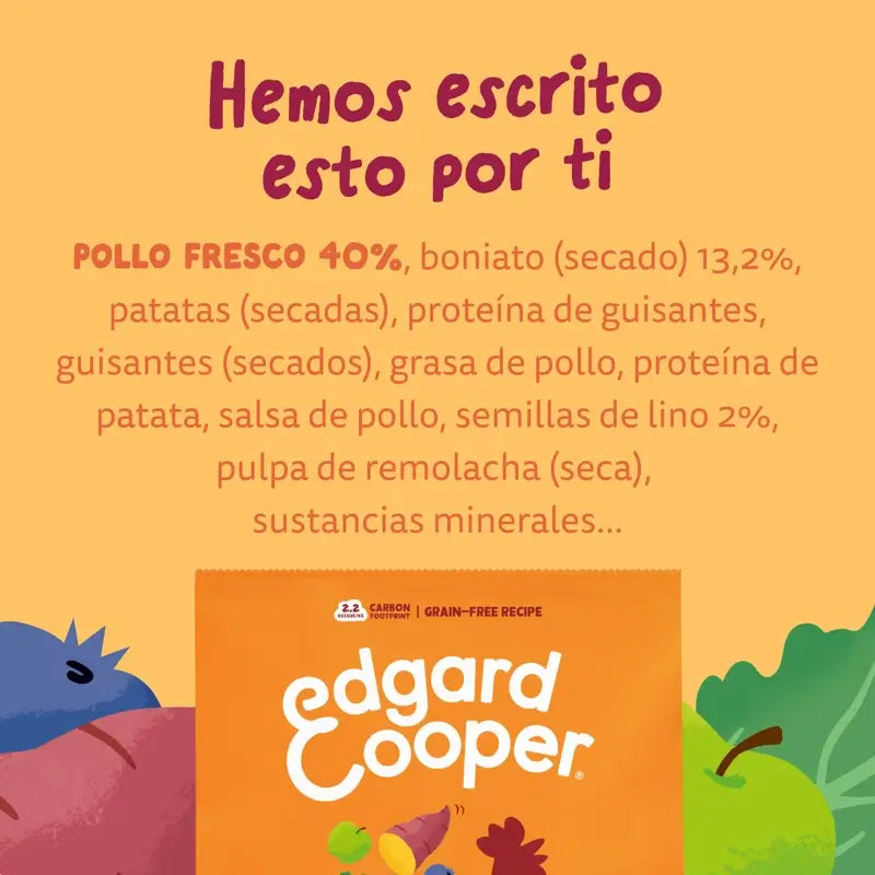 Edgard & Cooper Para Cães Adultos Grandes Com Frango Fresco , 12 kg
