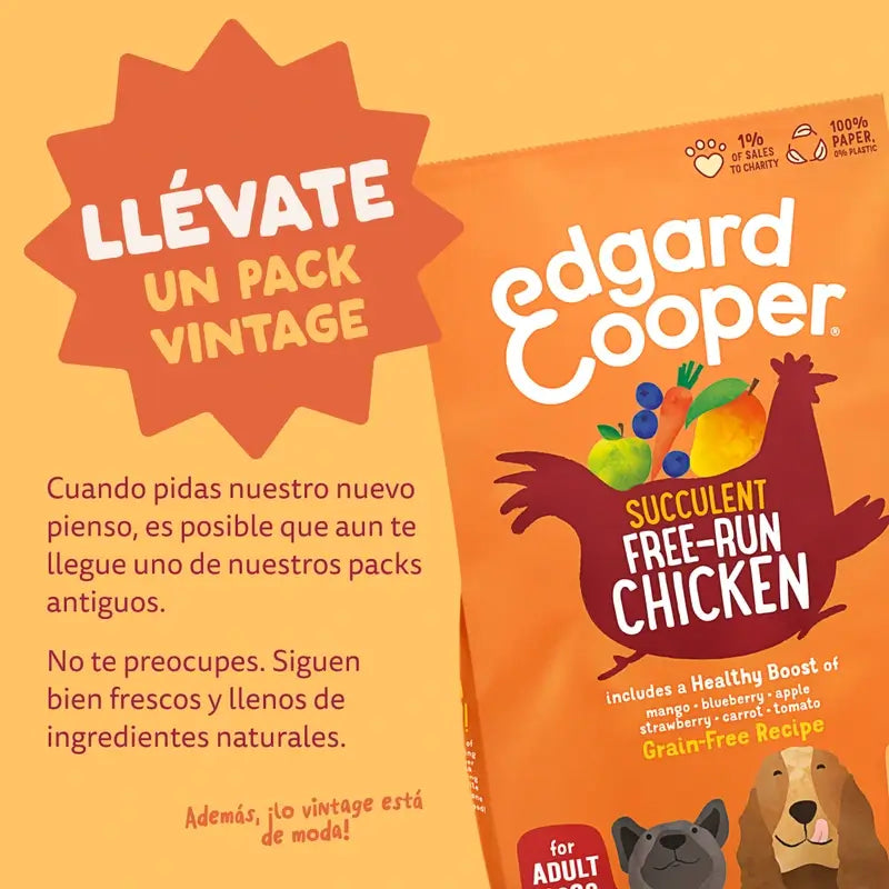 Edgard & Cooper Para Cães Adultos Grandes Com Frango Fresco , 12 kg
