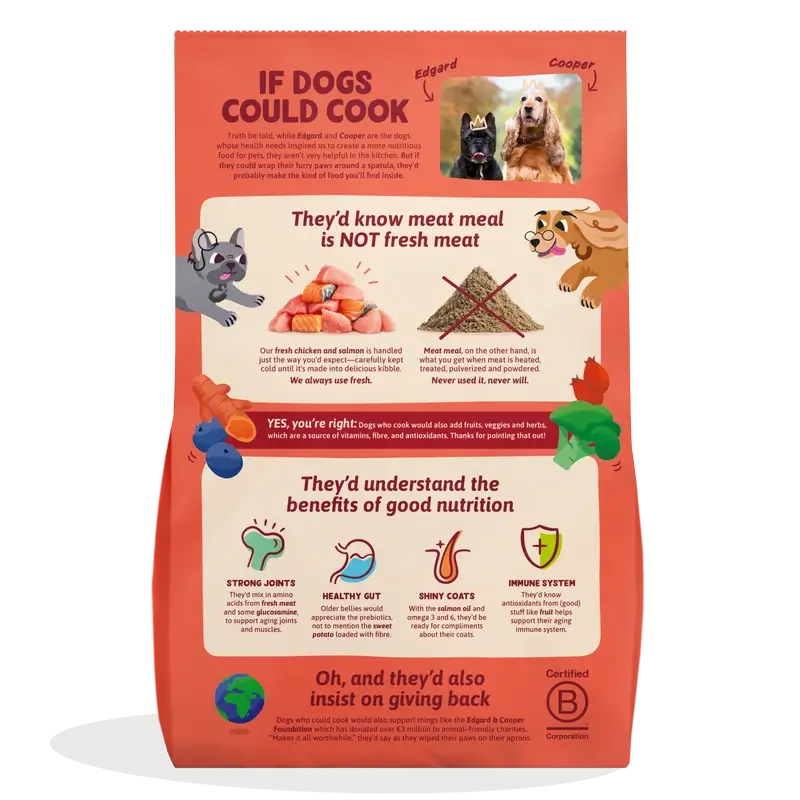 Edgard & Cooper Alimento para cães sénior com frango fresco e salmão , 12 kg