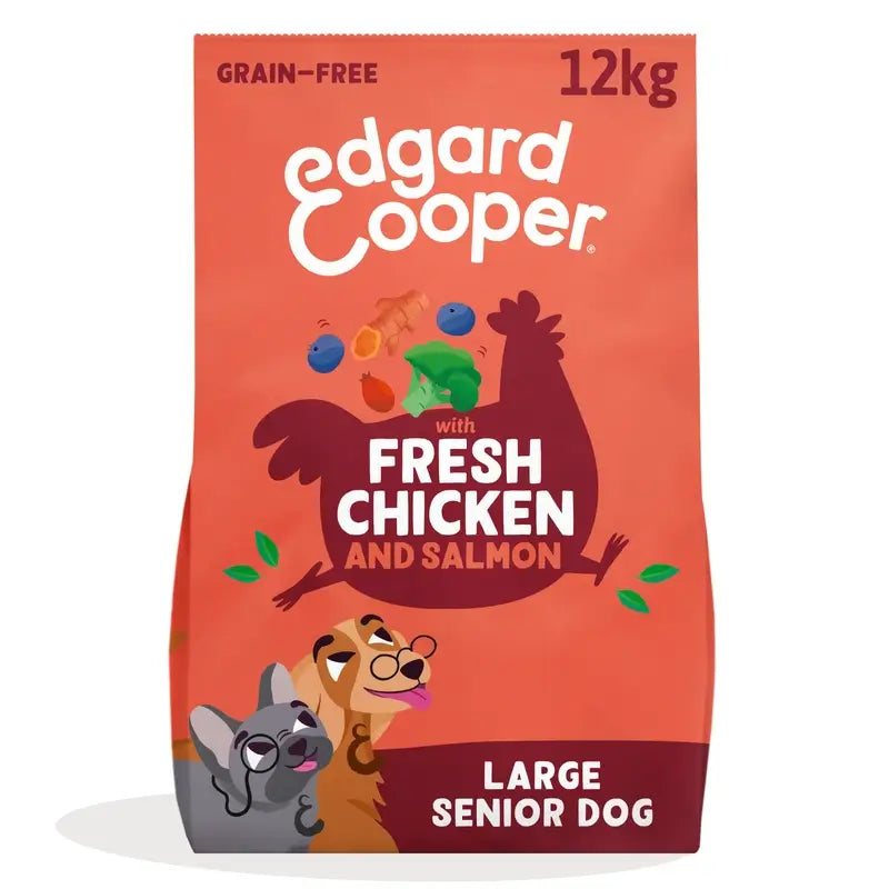 Edgard & Cooper Alimento para cães sénior com frango fresco e salmão , 12 kg
