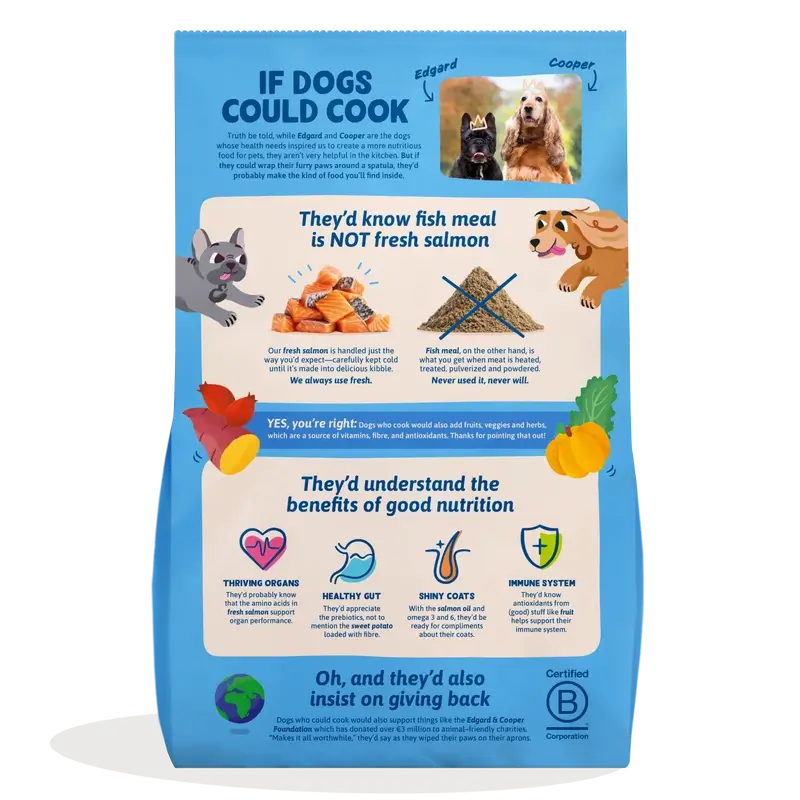 Edgard & Cooper Ração para Cães Adultos de Grande Porte com Salmão Fresco, 12 kg