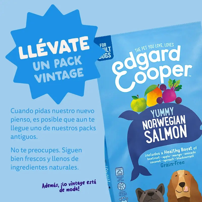 Edgard & Cooper Ração para Cães Adultos de Grande Porte com Salmão Fresco, 12 kg