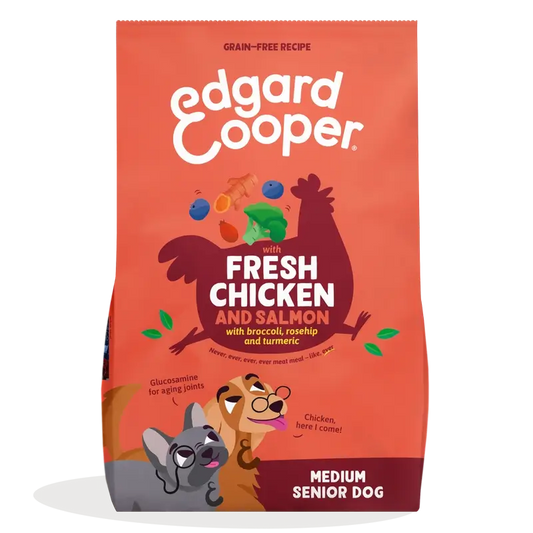 Edgard & Cooper Alimento para cães sénior médio com frango fresco e salmão , 2,5 kg