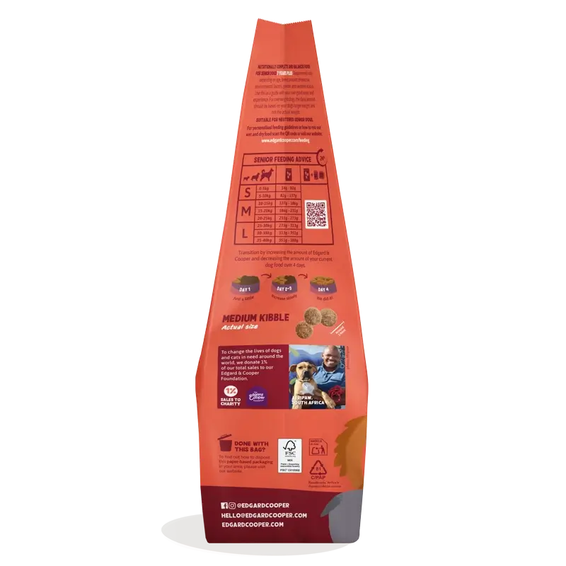 Edgard & Cooper Alimento para cães sénior médio com frango fresco e salmão , 2,5 kg