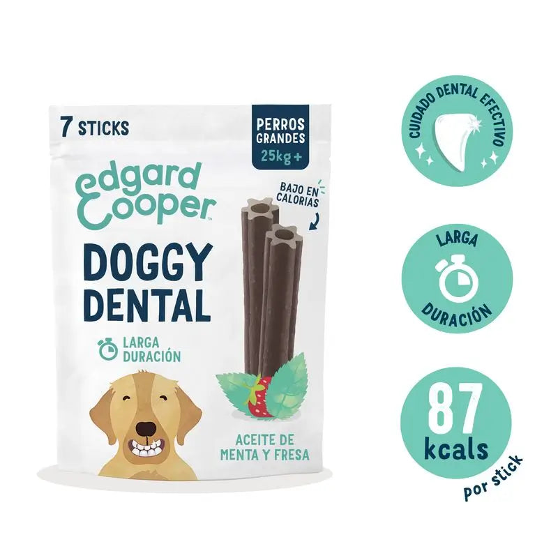Edgar & Cooper Snack Dental Para Perros 8x255g Adult  Fresa y Menta Grande