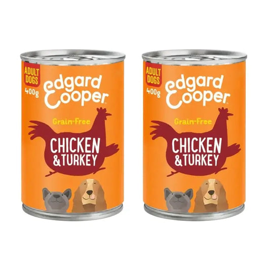 Edgard & Cooper Wet Dog Food 6X400G Frango, embalagem de 2