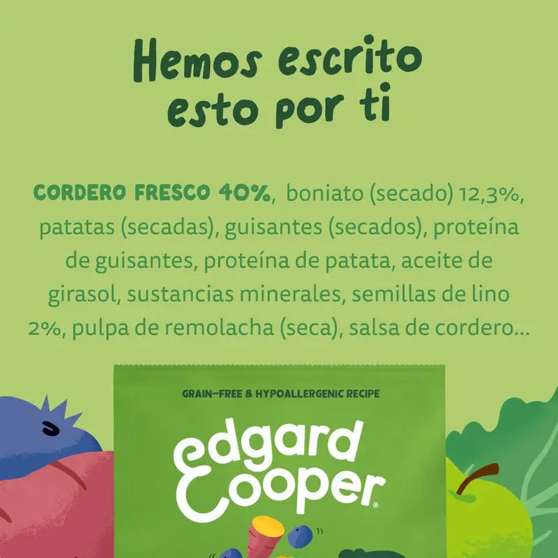Alimento para cães adultos Edgard & Cooper Miniature com borrego fresco , 0,7 kg