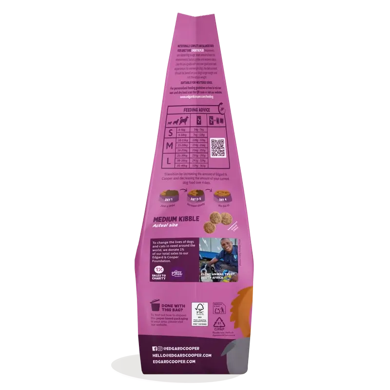 Edgard & Cooper Medium Adult Dog Food With Fresh Venison & Duck , 1 kg