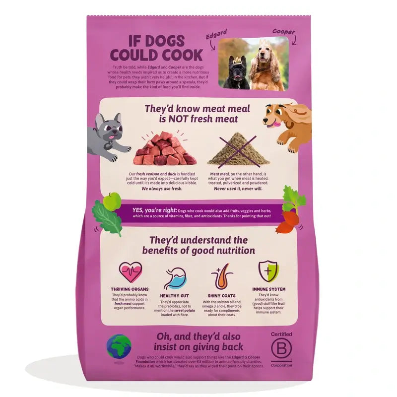 Alimento para cães adultos Edgard & Cooper Miniature com carne fresca de veado e pato , 3 kg