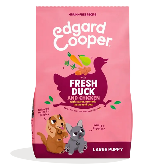 Edgard & Cooper Alimento para cachorros grandes com pato fresco e frango , 12 kg
