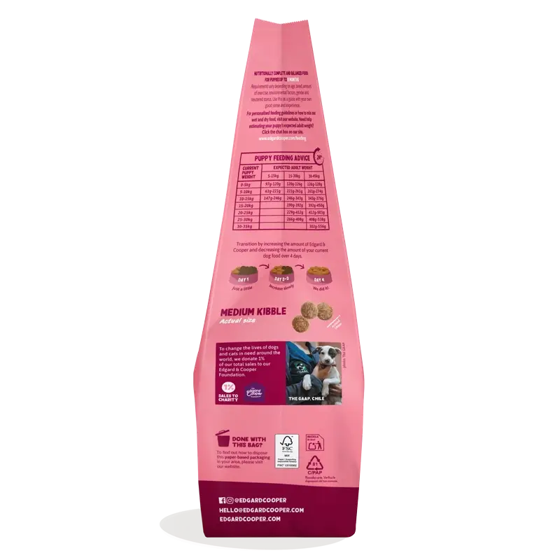 Edgard & Cooper Alimento para cachorros médio com pato fresco e frango , 7 kg
