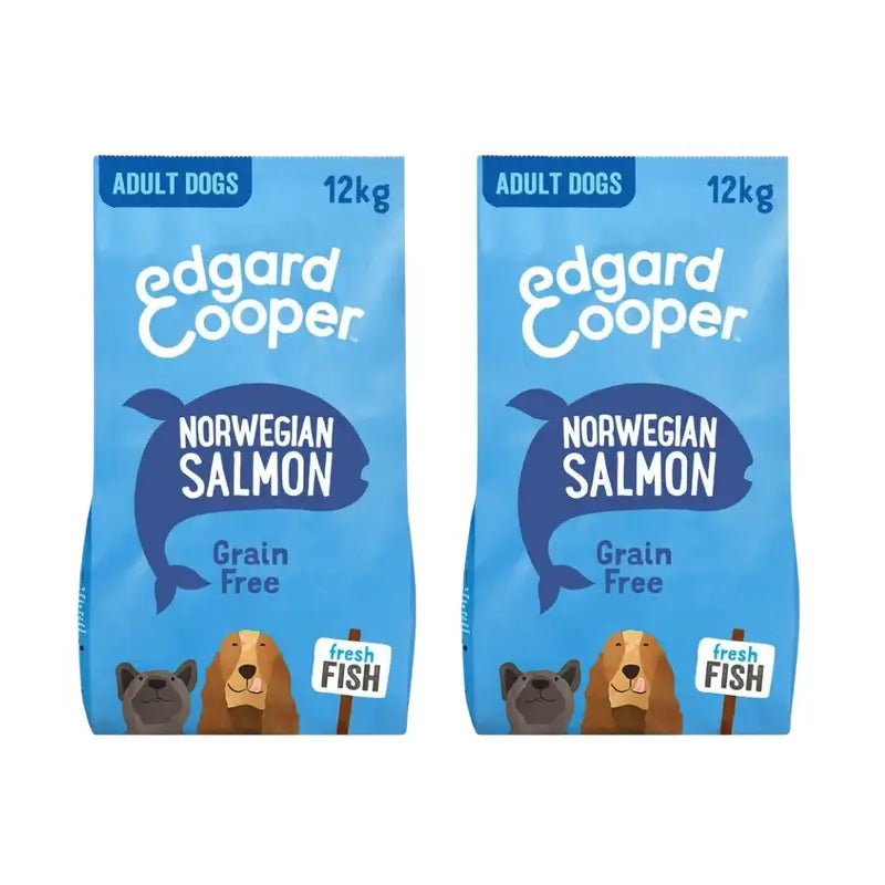 Edgard & Cooper Dog Food 12Kg Salmão norueguês, embalagem de 2