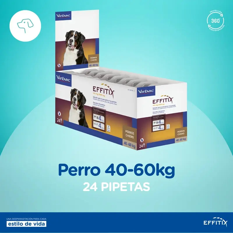Effitix XL Antiparasitário Cães Muito Grandes +40 Kg, 24 Pipetas