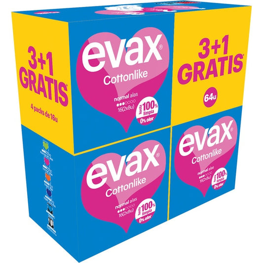 Evax Cottonlike Cutriapck Normal Com Asas , 64 unidades