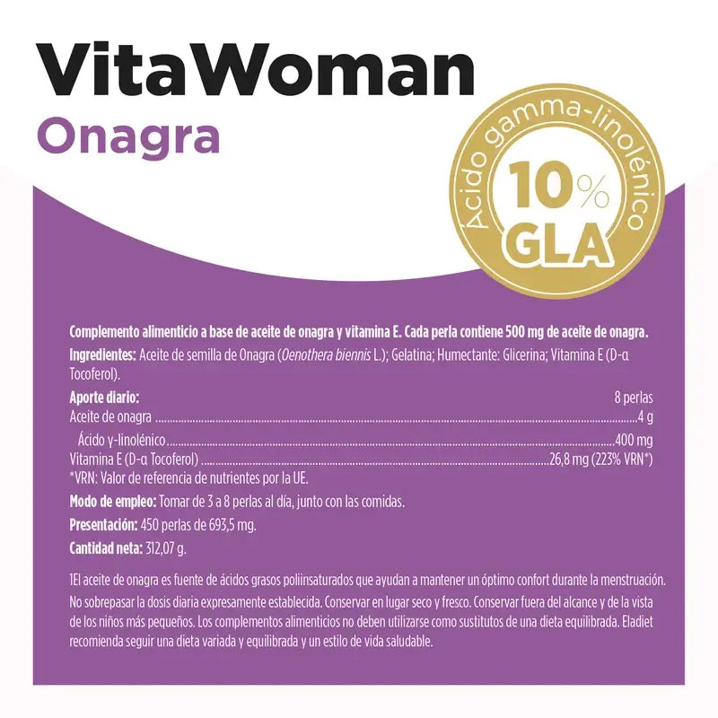 Eladiet Vitawoman Onagra, 450 pérolas