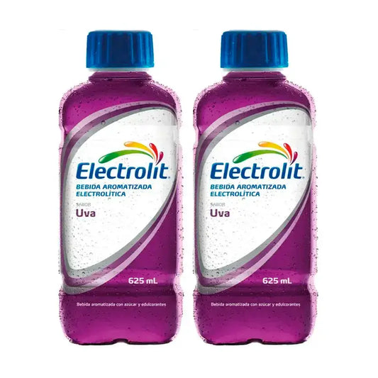 Bebida electrolítica de uva Electrolit, embalagem de 2 x 625 ml