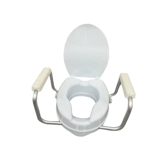 assento sanitário com braços e tampa, 10 cm