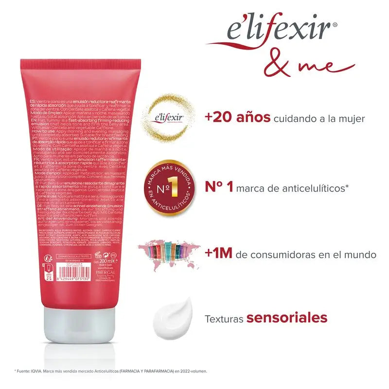 Elifexir Flat Belly Creme Adelgaçante Firmeza Abdómen 200Ml
