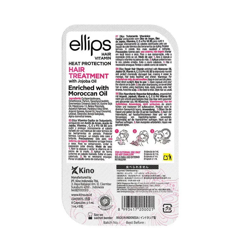 Ellips Vitamin Hair Vitamin Argan Oil Rose Treatment , 8 cápsulas