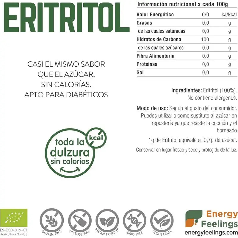 Energy Feelings Eritritol em Pó 200Gr. Eco Vegan Sg