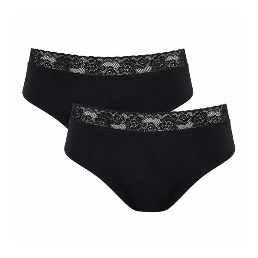Enna Menstrual Panty Floral Classic Day - Fluxo intenso, tamanho L, preto, embalagem com 2 unidades