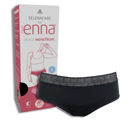 Enna Menstrual Panty Modern Hipster Night - Fluxo intenso, Tamanho L, Preto