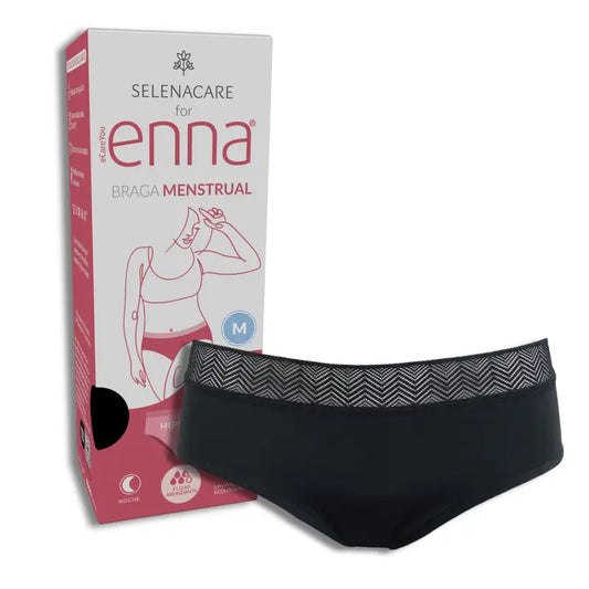 Enna Menstrual Panty Modern Hipster Night - Fluxo intenso, Tamanho M, Preto