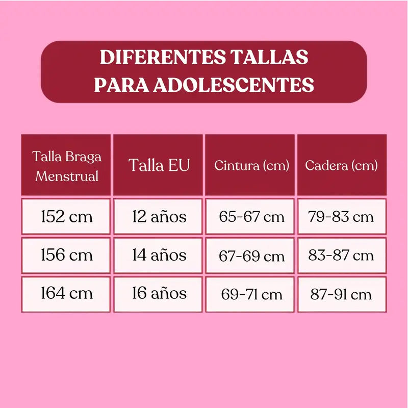Enna Menstrual Panty Teens Hipster - Fluxo Médio, 164 Cm, Preto