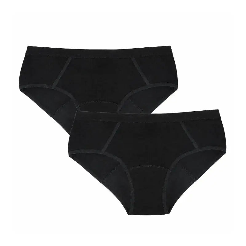 Cuecas Menstruais Enna Teens Sporty - Fluxo Médio, 152 Cm, Preto, Embalagem com 2 unidades