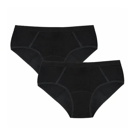 Cuecas Menstruais Enna Teens Sporty - Fluxo Médio, 152 Cm, Preto, Embalagem com 2 unidades