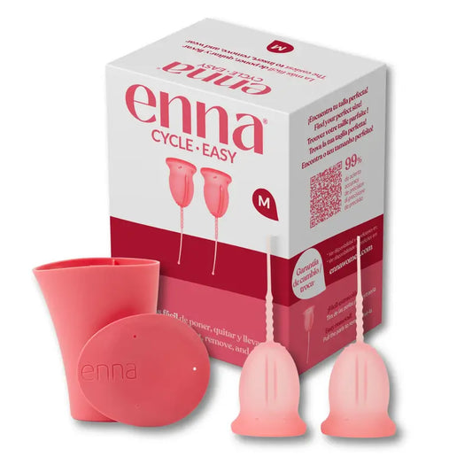 Copo menstrual Enna Cycle Easy tamanho M, 2 copos + caixa esterilizada