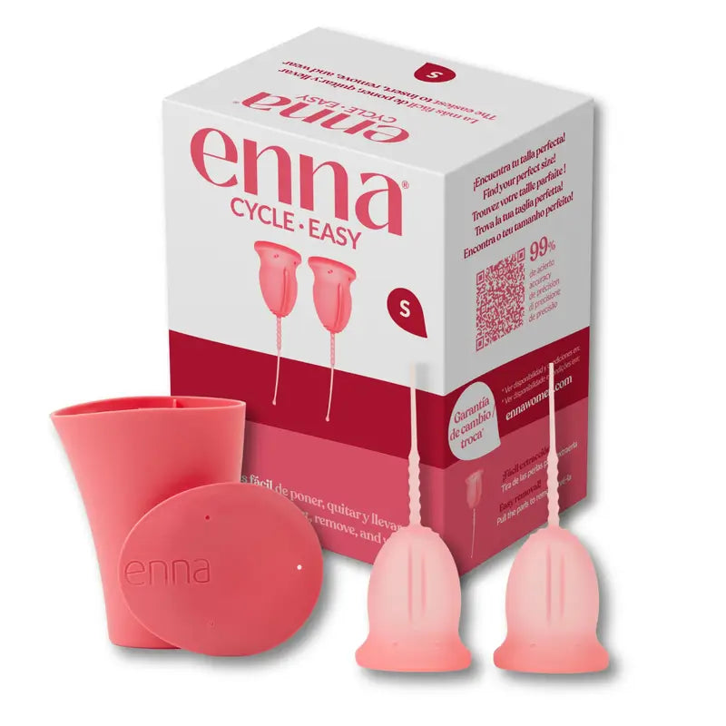 Copo menstrual Enna Cycle Easy tamanho S, 2 copos + estojo esterilizado