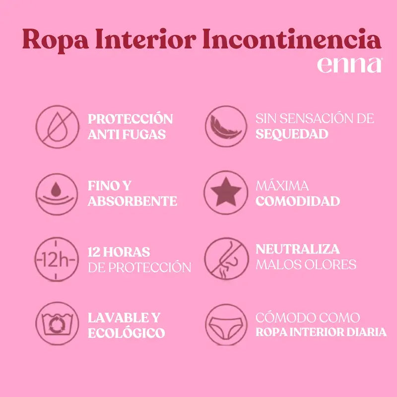 Cintura alta 40 Ml Absorvente para mulher, tamanho 2XL, preto, Enna Incontinence