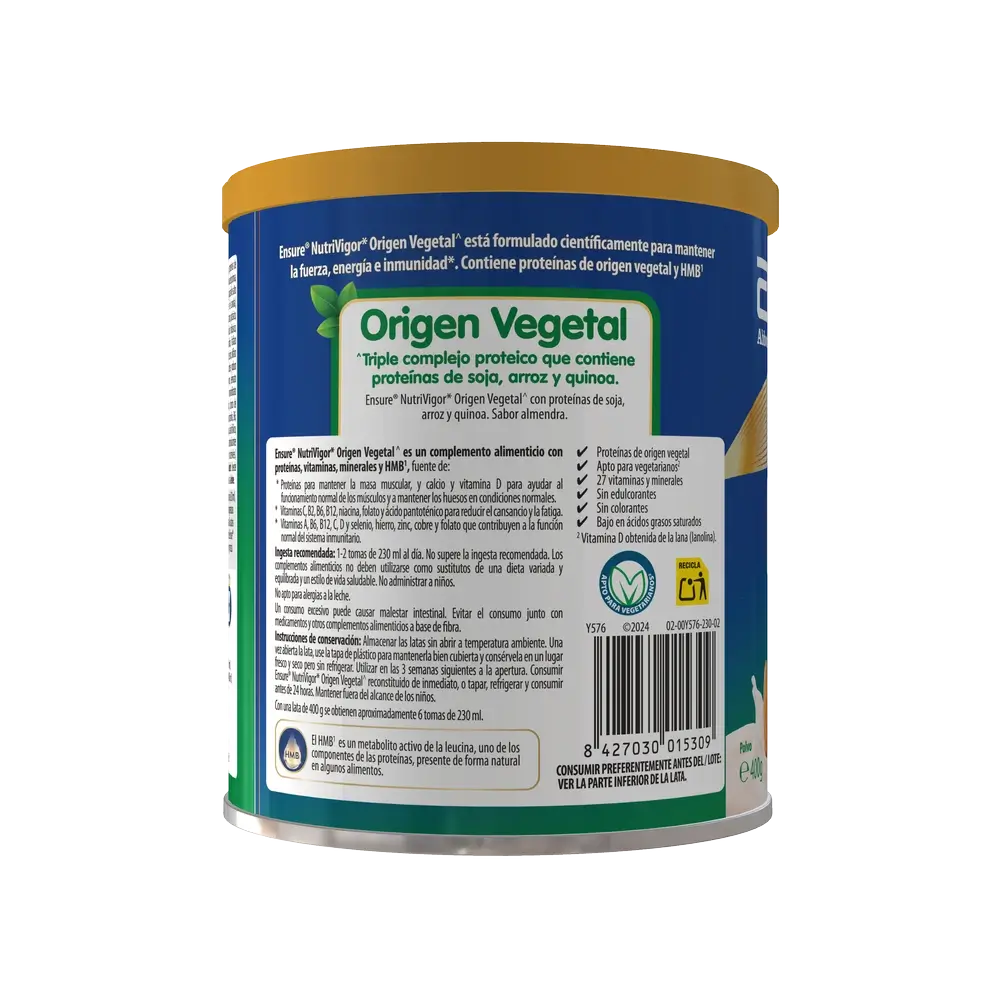 Ensure Nutrivigor Origem Vegetal Sabor a Amêndoa Adultos, 400 gramas