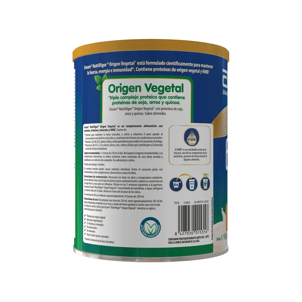 Ensure Nutrivigor Origem Vegetal Sabor a Amêndoa Adultos, 850 g