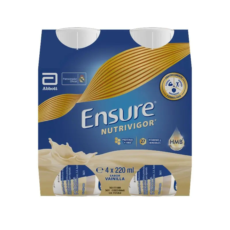 Ensure Nutrivigor Baunilha Milkshake Adulto, 4 frascos x 220 ml