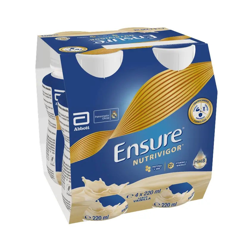 Ensure Nutrivigor Baunilha Milkshake Adulto, 4 frascos x 220 ml