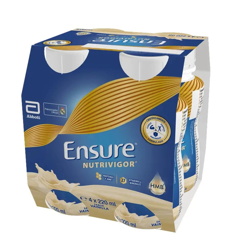 Ensure Nutrivigor Baunilha Milkshake Adulto, 4 frascos x 220 ml